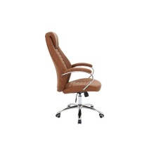 Sillón de Oficina Manager con Piel Sintética Marrón - 128/120 x 57 x 61 cm.