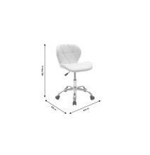 Silla de Oficina Ergonómica con Patas Metálicas en Color Blanco - 82-95x52x47 cm, Diseño Moderno.